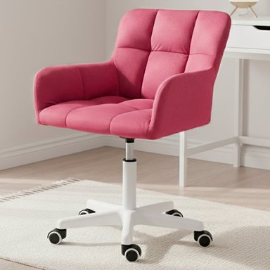 SILLA GIRATORIA DE ESCRITORIO OFICINA BUCKINGHAM CURVE ROSADO BEAN PARA NIÑA - 7