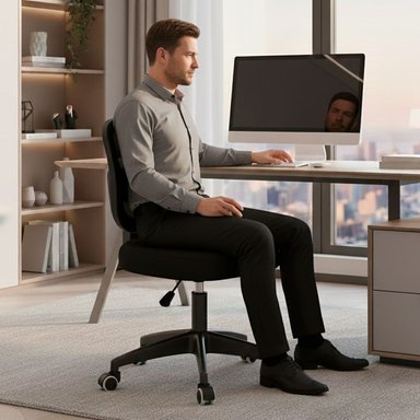 SILLA DE OFICINA KOMSUM INFANTI NEGRA - 7