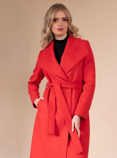 ABRIGO LANA MUJER ONLY ALPACA ROJO CIARA MERINO - 1