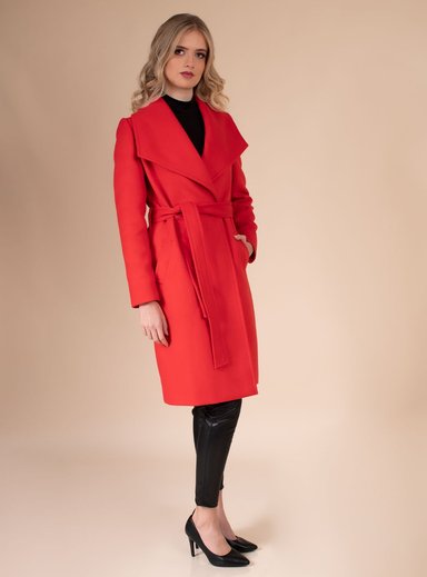 ABRIGO LANA MUJER ONLY ALPACA ROJO CIARA MERINO - 3