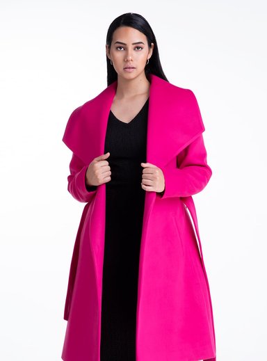 ABRIGO CIARA FUCSIA ONLY ALPACA PARA MUJER LANA ECOLÓGICA - 1
