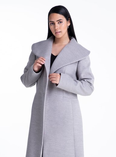 ABRIGO MUJER ONLY ALPACA GRIS INÉS LANA ECOLÓGICA - 1