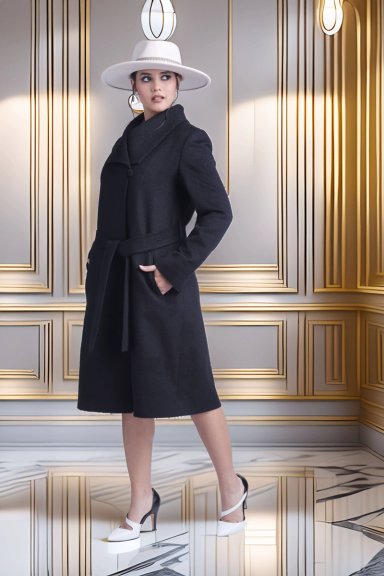 ABRIGO CIARA NEGRO ONLY ALPACA PARA MUJER BABY ALPACA