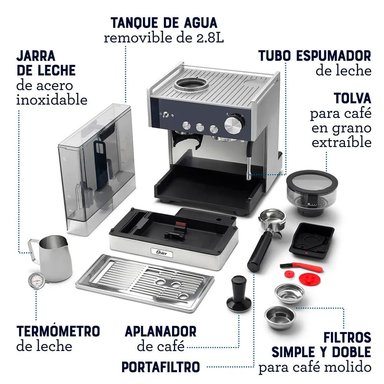 CAFETERA OSTER BVSTEM7400-053 A PRESIÓN PARA ESPRESSO CON MOLINILLO INTELIGENTE BVSTEM7400 - 4