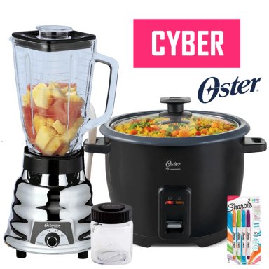 COMBO LICUADORA OSTER 250-22 600 WATTS + OLLA ARROCERA 1.8 L CKSTRCB10DFBLK NEGRO