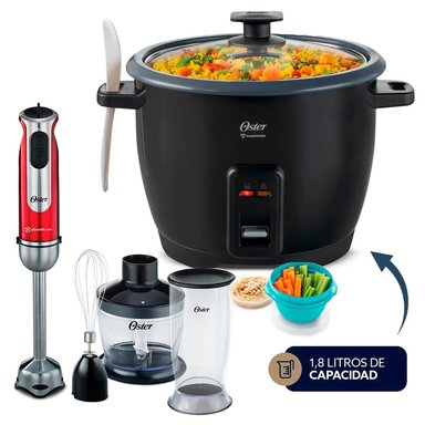 KIT BATIDORA DE INMERSIÓN OSTER FPSTHB2801 Y OLLA ARROCERA OSTER CKSTRCB10DFBLK