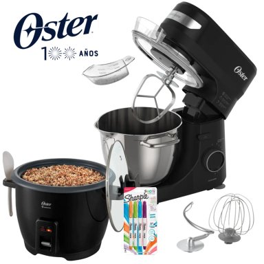 COMBO BATIDORA PLANETARIA OSTER FPSTSMPL2B-053 + OLLA ARROCERA CKSTRCB10DFBLK