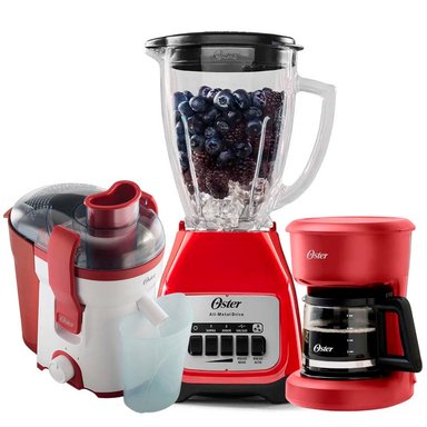 TRICOMBO OSTER LICUADORA BLSTKAG-RPB + CAFETERA CON FILTRO + EXTRACTOR - 1