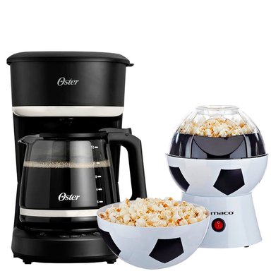 CAFETERA PROGRAMABLE DE 12 TZA OSTER BVSTDCP121B + MÁQUINA DE POP CORN IMACO - 1