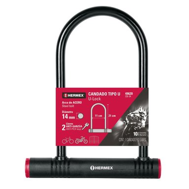 CANDADO RÍGIDO TIPO U LOCK HERMEX 12 MM