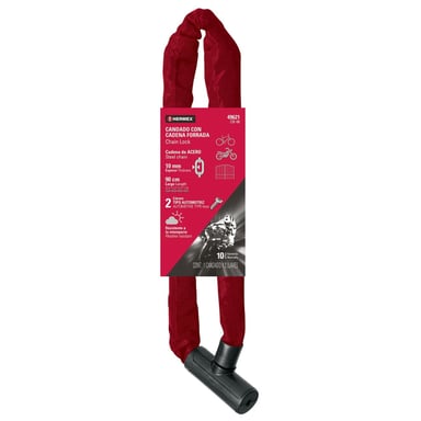 CANDADO FORRADO HERMEX DE 10 MM ROJO - 2