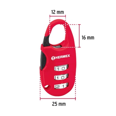 Candado Maleta Mochila con Clave Hermex CMA-3C - 2