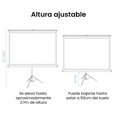 Ecran Retráctil Evox Pantalla para Proyector 100″ con Trípode Blanco Mate - 3