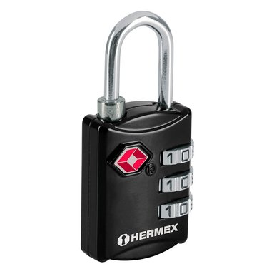 CANDADO HERMEX CMA-5C ACERO NEGRO MALETERO 27MM