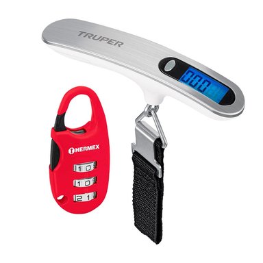 SET BALANZA TRUPER PLATA MALETA + CANDADO HERMEX CM 3C