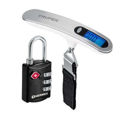 SET BALANZA TRUPER PLATA MALETA + CANDADO HERMEX CMA-5C