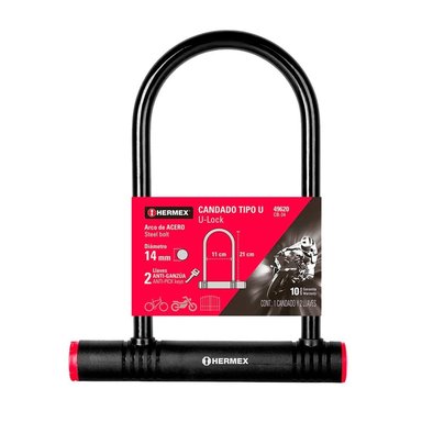 CANDADO HERMEX TIPO U-LOCK 14MM CON LLAVE CB-24
