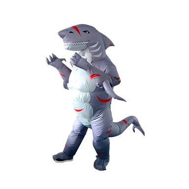 DISFRAZ INFLABLE DE TIBURÓN MUSCULOSO CON CICATRICES PARA HALLOWEEN