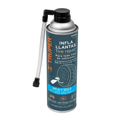 SELLADOR DE LLANTAS TRUPER INFLADOR REPARA FUGAS 340ML INF-12