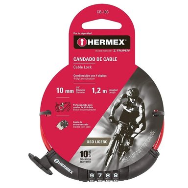 CANDADO CADENA BICICLETA MOTO CON CLAVE HERMEX CB-10C 10MM - 2