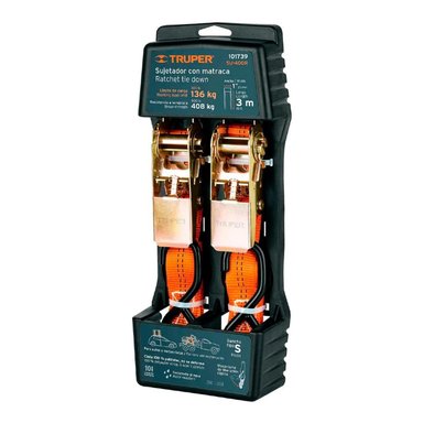 JUEGO DE 2 TRINQUETES SUJETADORES CON RATCHET 400 KG 3M