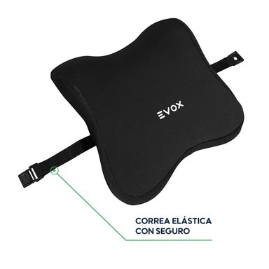 SET DE COJINES ERGONÓMICOS EVOX WR9-B NEGRO LUMBAR Y CERVICAL - 4