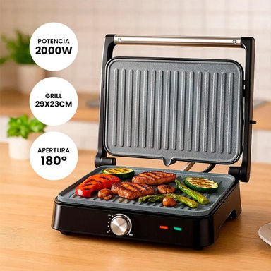 PARRILLA ELÉCTRICA TAURUS ASTERIA II 2000W PARRILLA Y PLANCHA 2 EN 1 - 4
