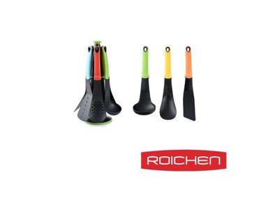UTENSILIO ROICHEN NATURAL COCINA COLORES 7 PIEZAS