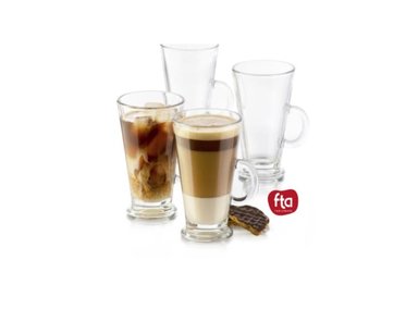 TAZA FTA CAFE X6 C/BASE 280 ML ACAPULCO VIDRIO