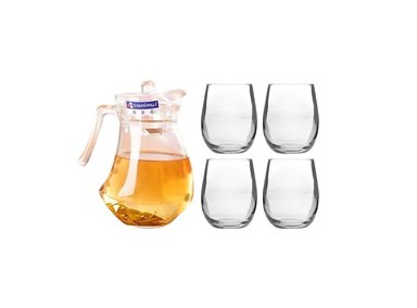 PACK LUMINARC JARRA C/TAPA 13L CON SET 4PZ VASOS 500ML