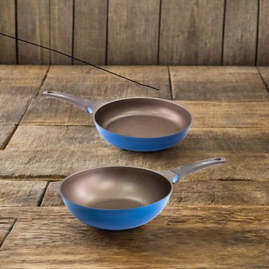 PACK - SARTEN 26CM AZUL + WOK 26CM AZUL