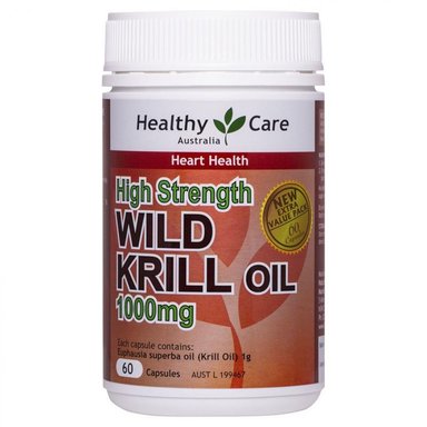 SUPLEMENTO VITAMINAS CÁPSULAS DURAS KRILL OIL WILD 1000MG HEALTHY CARE X 60 UNIDADES