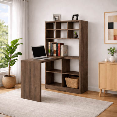 ESCRITORIO CON ESTANTE MODELO UNO SOLO COLOR MILAN