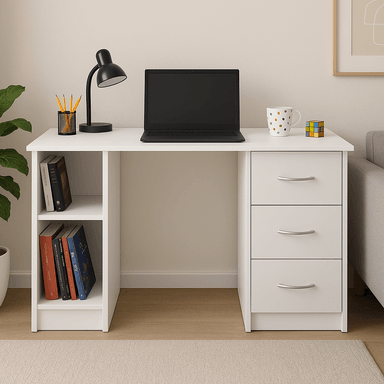 ESCRITORIO ENSUEÑO DE MELAMINA HOME OFFICE 125 CM X 45 CM BLANCO
