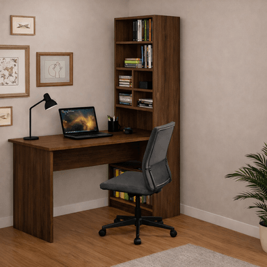 ESCRITORIO CON LIBRERO MODELO ELE CARAMELO