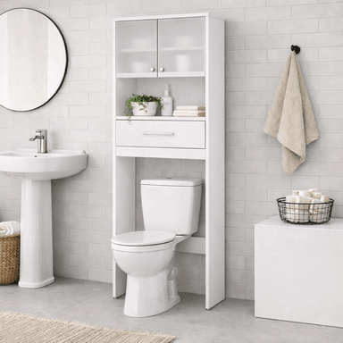 MUEBLE BAÑO ENSUEÑO DE MELAMINA MINIMALISTA BLANCO ORGANIZADOR
