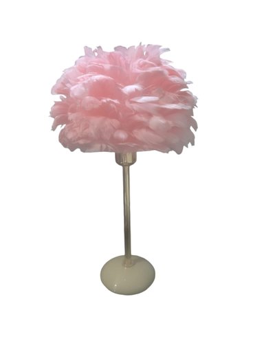 LAMPARA TOTAL WINNER ROSADO PLUMAS ROSADAS