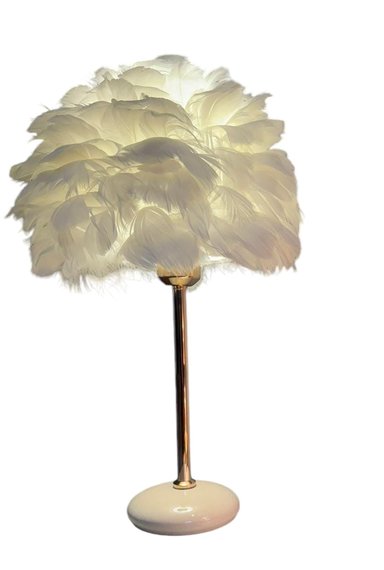 LAMPARA TOTAL WINNER BLANCO PLUMAS BLANCAS