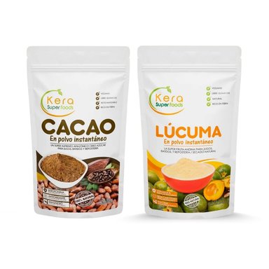 PACK KERA SUPERFOODS CACAO EN POLVO Y LUCUMA 1KG