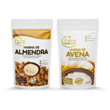 PACK KERA SUPERFOODS HARINA ALMENDRA + HARINA AVENA 1KG