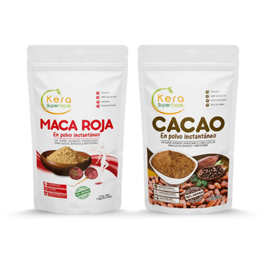PACK KERA SUPERFOODS MACA ROJA Y CACAO EN POLVO 1KG