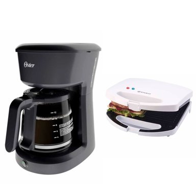 COMBO OSTER CAFETERA BVSTDCS12B + SANDWICHERA ISG101 TIPO GRILL