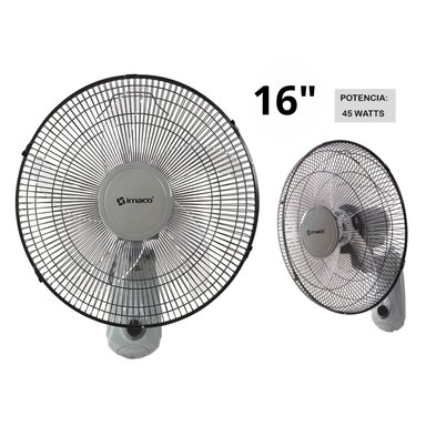 VENTILADOR DE PARED IMACO FW450 45 WATTS 16" 5 ASPAS 3 VELOCIDADES