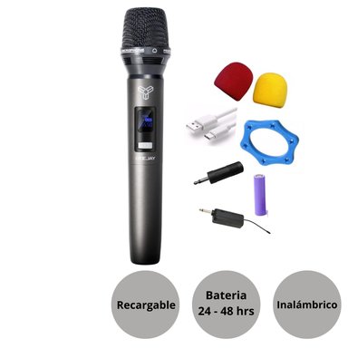 MICRÓFONO INALÁMBRICO TRKM963VHF_DEEJAY DEEJAY TRK M963 VHF RECARGABLE DURACIÓN 24 A 48 HRAS