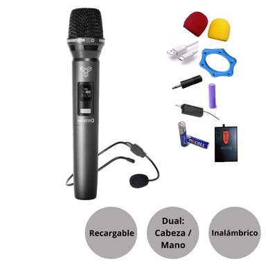 MICRÓFONO INALÁMBRICO M639VHF_MASTER2 VINCHA Y MANO MASTER 2 TRK M639 VHF RECARGABLE