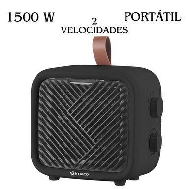 TERMOVENTILADOR IMACO 1500W PORTÁTIL ITC1510 2NIVELES NEGRO