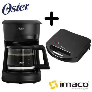 COMBO CAFETERA OSTER 5 TZAS BVSTDCS51B + SANDWICHERA IMACO IST 101N NEGRO