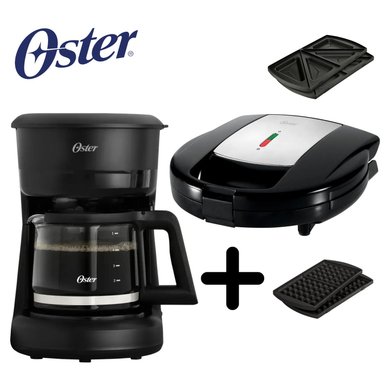 COMBO CAFETERA OSTER 5 TZAS BVSTDCS51B + SANGUCHERA WAFLERA CKSTSM3892