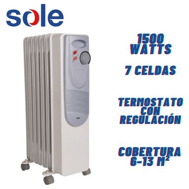 ESTUFA DE ACEITE SOLE ELÉCTRICA 7 CELDAS SOLE1500 ÁREA 13 MT2