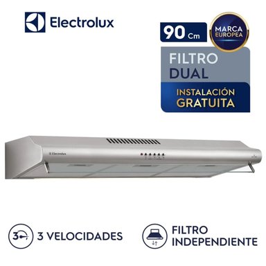 CAMPANA EXTRACTORA ELECTROLUX EJSE362TBIS 90CM ACERO INOX 3 VELOCIDADES
